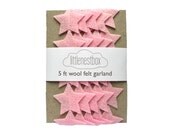 Baby Pink Star Garland - Felt Garland - Nursery Decor - Girls Nursery - Party - Baby Shower