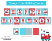 Instant Download, Printable Vintage Train Birthday Banner Il_170x135