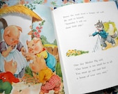 Three Little Pigs Vintage Book by Platt & Munk - Vintage Children Illustrations Story Book Print - Paper Ephemera - Childs Antique