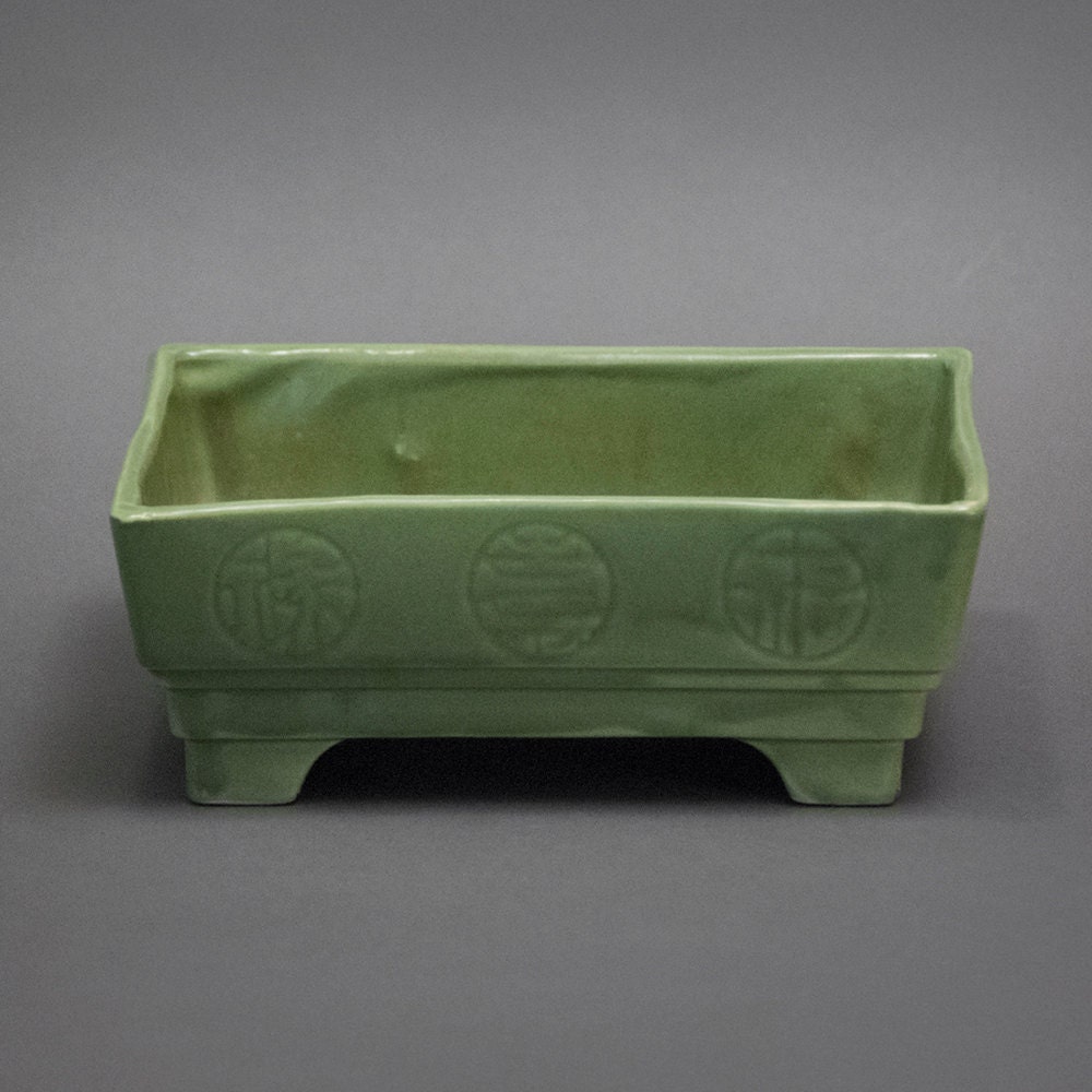 Vintage Green Pottery Planter