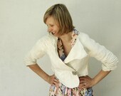 Hand felted Bolero, White, Wedding Shrug, Bridal Shrug, Summer shrug, Cardigan