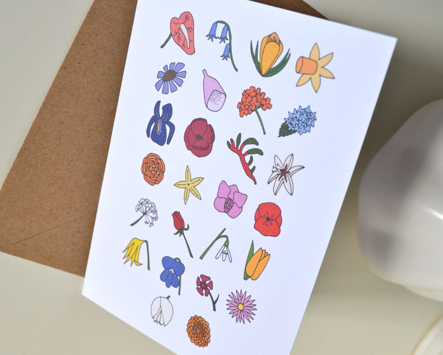 Flowers Alphabet Greetings Card