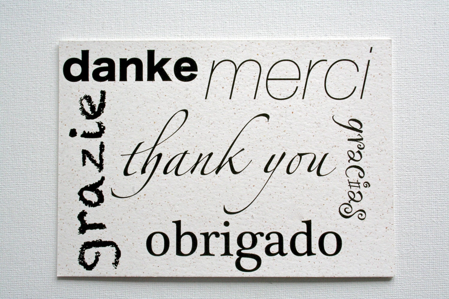 Thank you postcards printed on Bavarian beer paper - set of 12