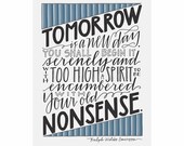 WEEK 1 // Hand-Lettered Quote, 52 Weeks of Hand-Lettering, Ralph Waldo Emerson, Inspirational Poster, Limited Edition Giclee Print, 8x10