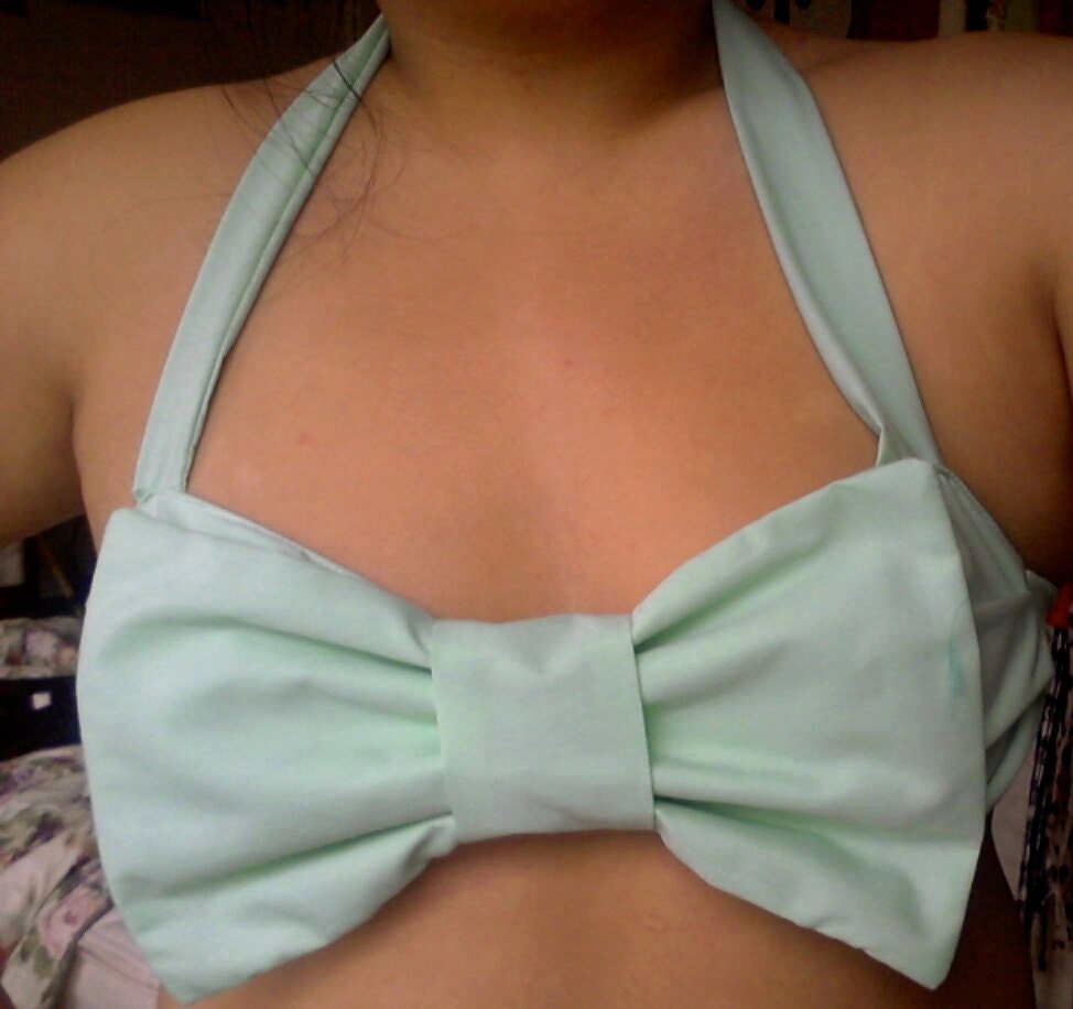 mint green bow bandeau