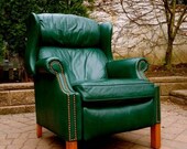 VINTAGE mid century LEATHER CHESTERFIELD lounge chair library
