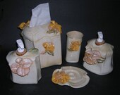 Bathroom Accessories, Porcelain Yellow Rose