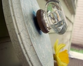 Upcycled vintage glass doorknob wall hanging - - use it to hang jewelry or accessories... vertical orientation