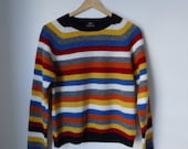1990s Colourful Striped Wool Sweater Size Small Medium