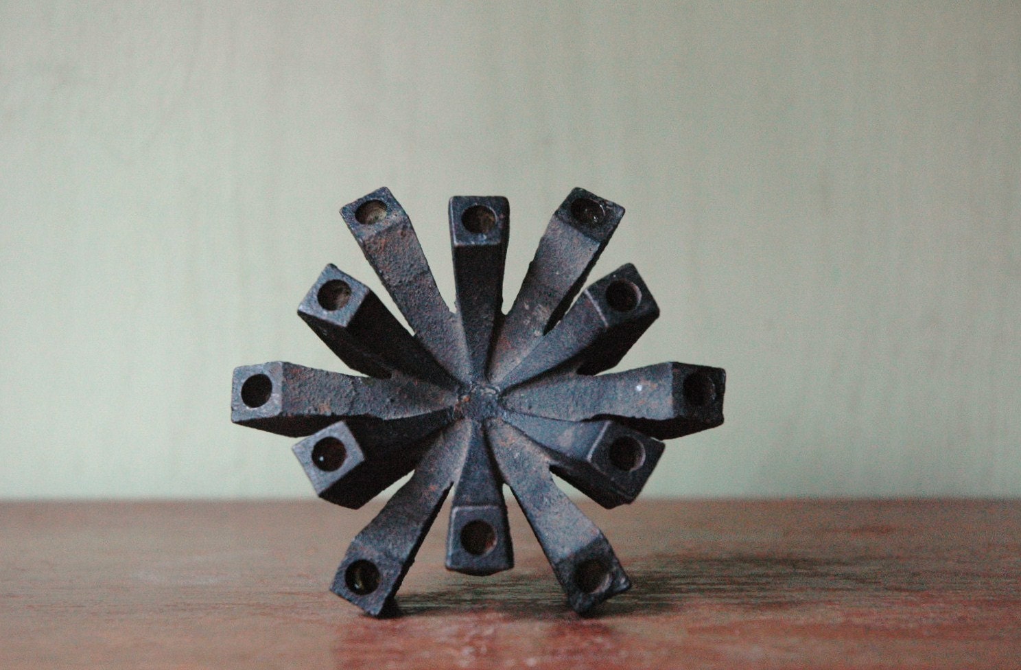 Danish Modern Iron Candelabra - Mid Century Modern Dansk / Nagel Era Spider Candle Holder