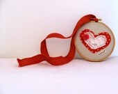 Polka Dot Red Heart,Embroidery Hoop,Valentine,Children,Home and Cottage Decor, Nursery,Children's Room, Gifts for Kids