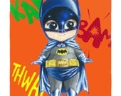 Illustration Mash-up Batman 1966 & Kewpie Dolls: Set of 7 prints