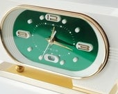 Vintage Alarm Clock - Shanghai China, green on white