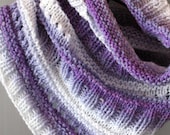 Infinity Scarf Violet Purple Pink White Gray Circle Scarf Cowl Wrap - Initasworks