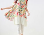 layered chiffon shirt dress asymmetrical tunic dress