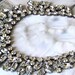 Bridal jewelry, bridal necklace, bridesmaid jewelry, vintage inspired white ribbon Crystal bib necklace, wedding jewelry