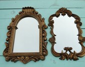 You Choose color/finish Pair Ornate Vintage Vanity His and Her Mirrors Gilded Hollywood Regency Paris Apartment, French Country Gothic