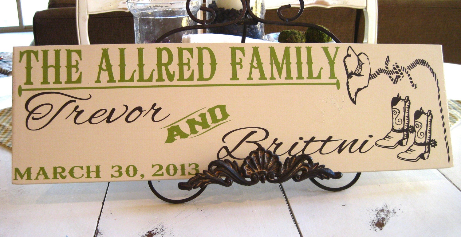 Western Family Sign- Year Established- Country Wedding- Anniversary- Wood Sign
