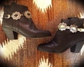 Desert Drifter Concho Studded Leather Boot Straps