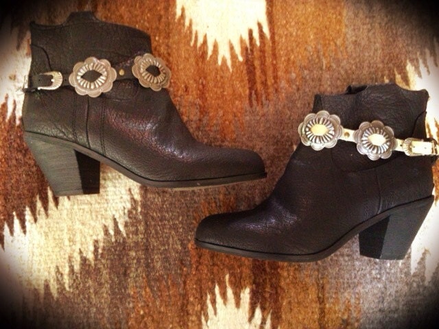 Desert Drifter Concho Studded Leather Boot Straps