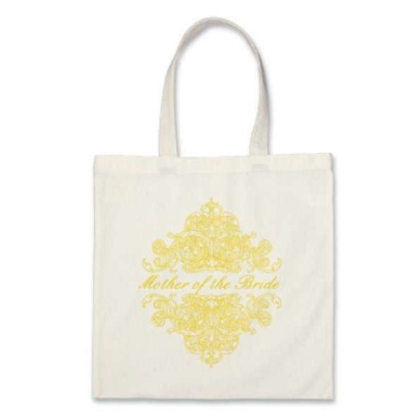 Wedding Tote Bag - Personalized Ornate Tote in Country Yellow