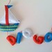 Boat Felt Name Banner - Navy kids room decor - made to order - 5 letters - vertical