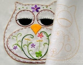 Embroidery Sampler Ready To Stitch Owl Spring Flowers Bloom  BLOOPER