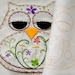 Embroidery Sampler Ready To Stitch Owl Spring Flowers Bloom BLOOPER
