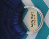 Baby ring sling infant to toddler carrier wrap adjustable DARK BLUE base CHEVRON  tail one open  pocket