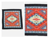 Vintage Southwestern Black Border Handkerchief