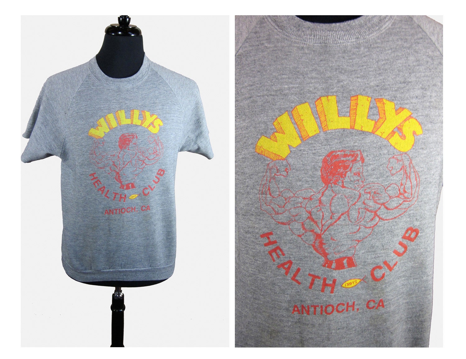 80's Cut Off Sweatshirt Muscle Summer Shirt - Medium