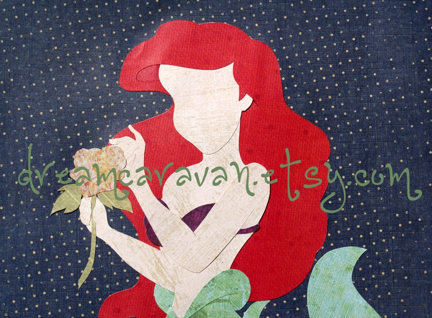 READY TO SHIP: Paper Princess Ariel (with flower)