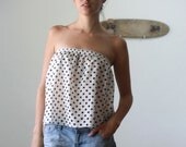 black and white polka dot ruffle blouse