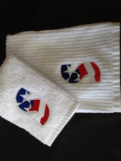 Stars and Stripes Monogram (3 Inch) for Your 4th of July Celebration (Bar Mop Kitchen Towel & Dish Cloth Set)