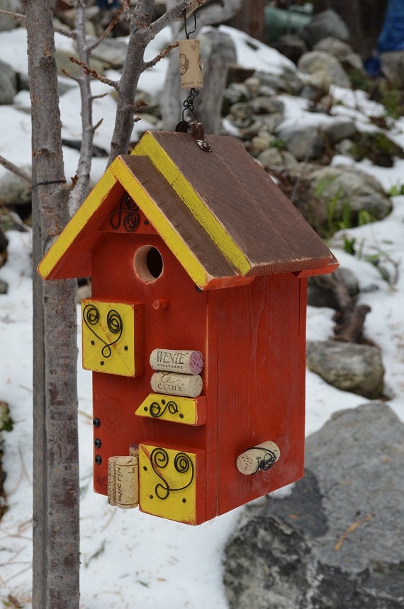 Birdhouse Handmade Decorative Designer Bird Houses Functional Chickadee Birdhouses Bird Watching Home & Garden Yart Art Free Shipping