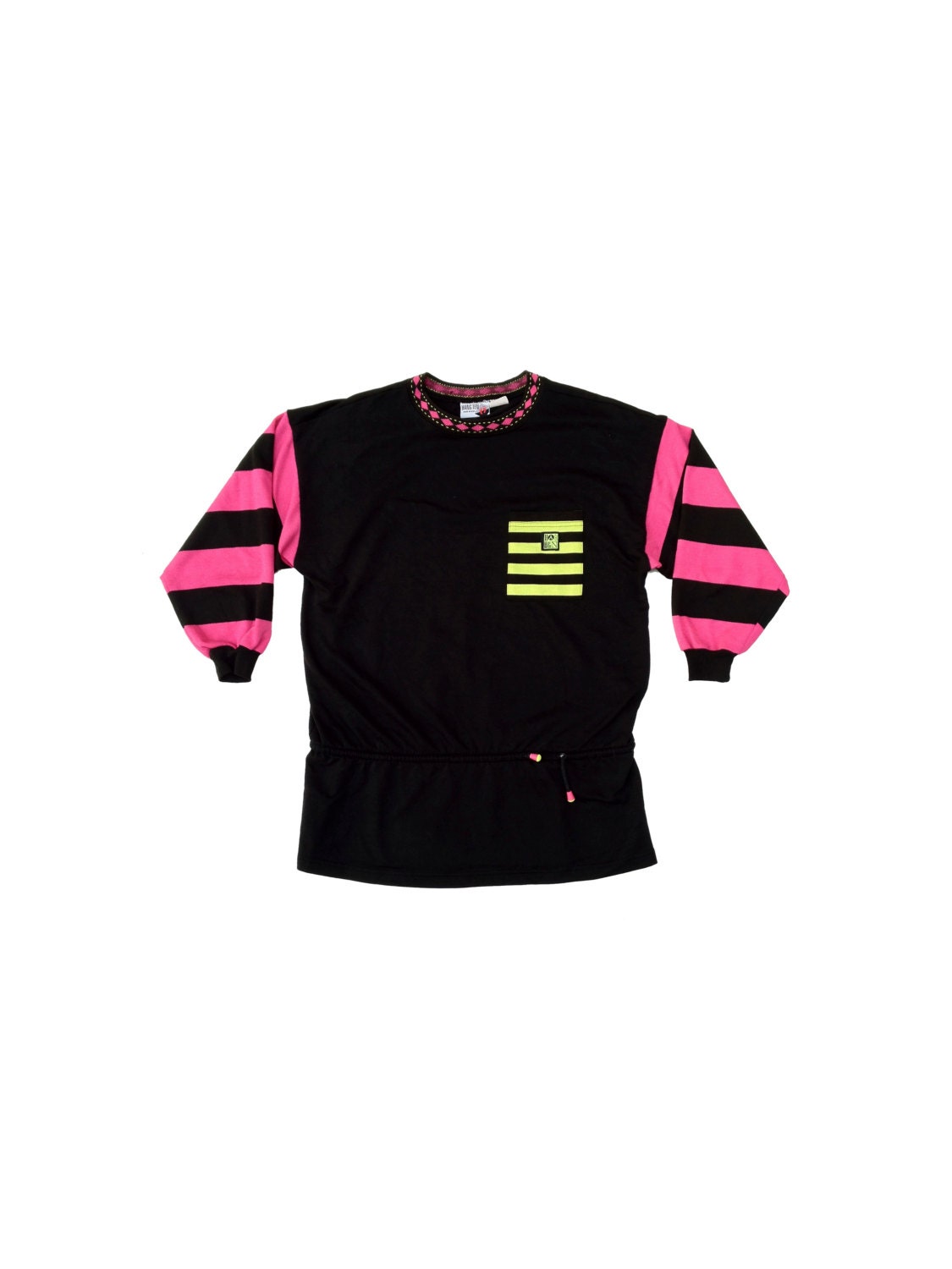 Wild 80s Neon "Hang Ten" Long Crewneck - L