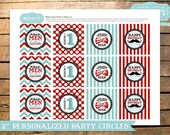 Personalized Little Man 2" Party Circles PLUS Favor Tags Il_170x135