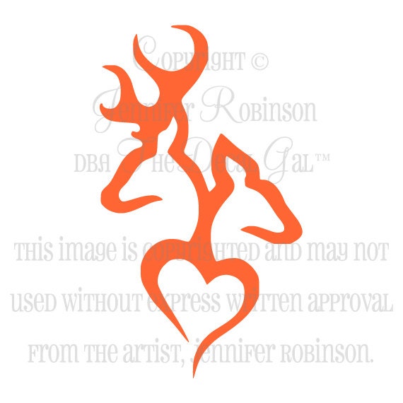 Buck & Doe Deer Heart Vinyl Decal Sticker (Style 2) - ANY Color