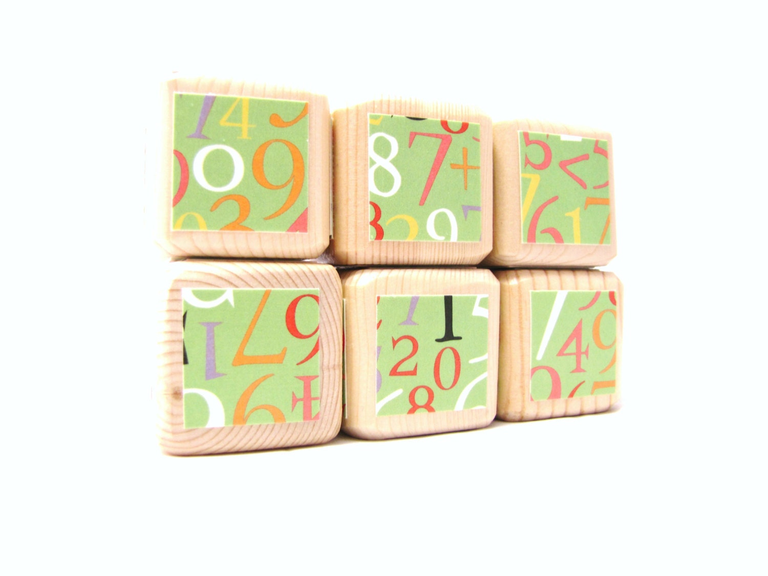 Stacking Blocks. Baby Shower Decoration. Lime Green. Baby Blocks. Numbers. Developmental Toy.