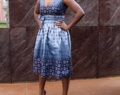 Lilac and purple metallic African print - LADY SWAN dress plus BELT
