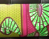 Pink and green ankara clutch by Gitas PORTAL