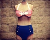 Sailor Bikini Set w/ Halter tie