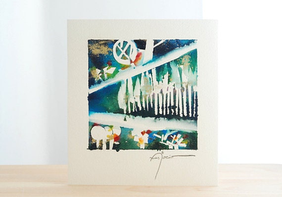 Enchanted Forest Watercolor Painting, Original, Nature Wall Decoration