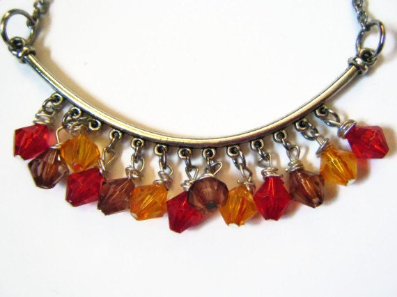 Autumn colors statement necklace