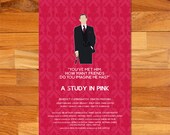 A Study In Pink alternative television poster - 12" x 18" Mycroft edition (Made to order)