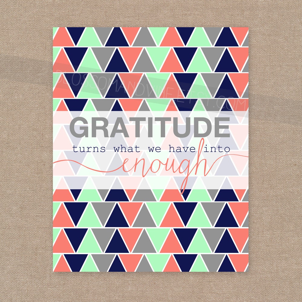 Gratitude print 8x10 wall art decor