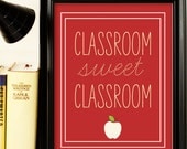Modern Rustic Classroom Art Deep Red 8x10 Classroom Sweet Classroom Art Print