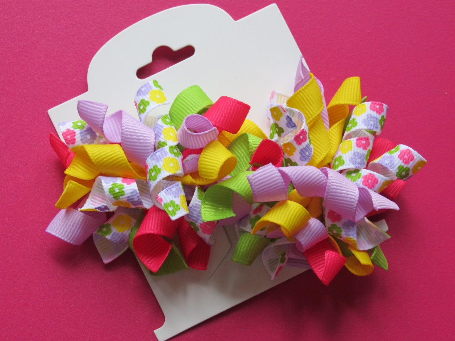 Hair Bow Set - Small Spring Flower Korkers