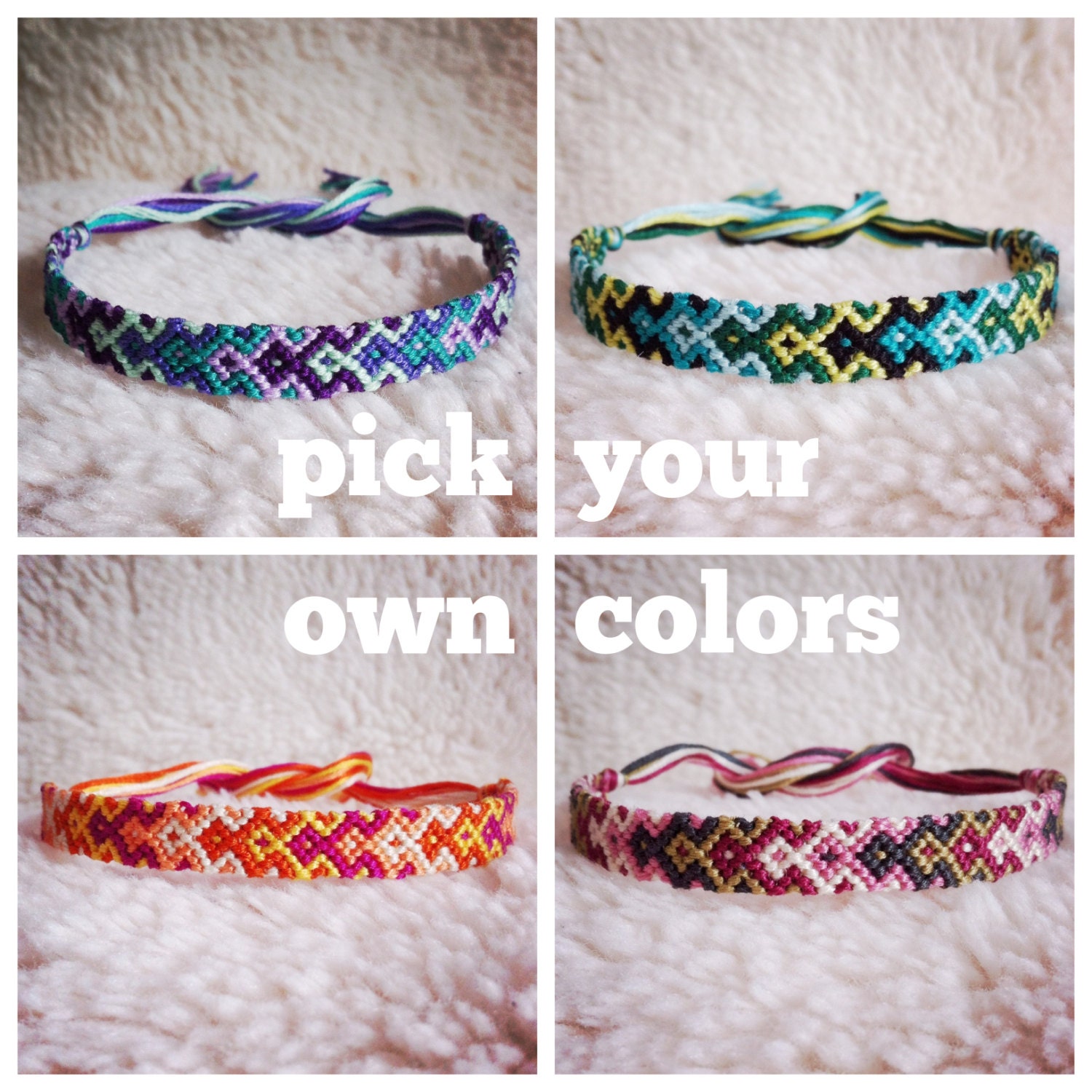 Friendship Bracelet - MADE TO ORDER: Braided Handmade Embroidery Floss Fiber Friendship Bracelet - Thin Graduated Arrowhead