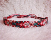 Friendship Bracelet - READY TO SHIP: Braided Handmade Embroidery Floss Fiber Friendship Bracelet - Thin Graduated Arrowhead